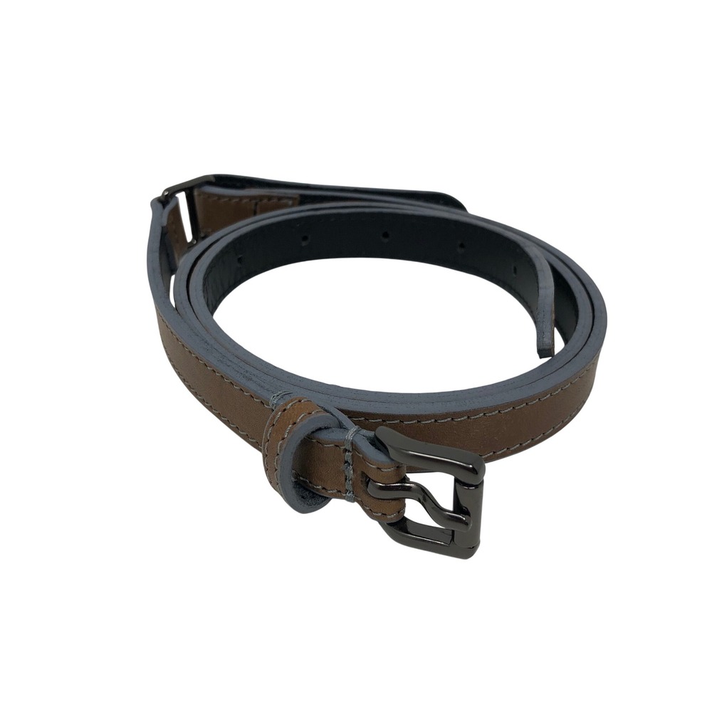 Burberry London Belt Womens 3cm Small Taupe Brown Skinny Leather Made in England - Picture 1 of 8